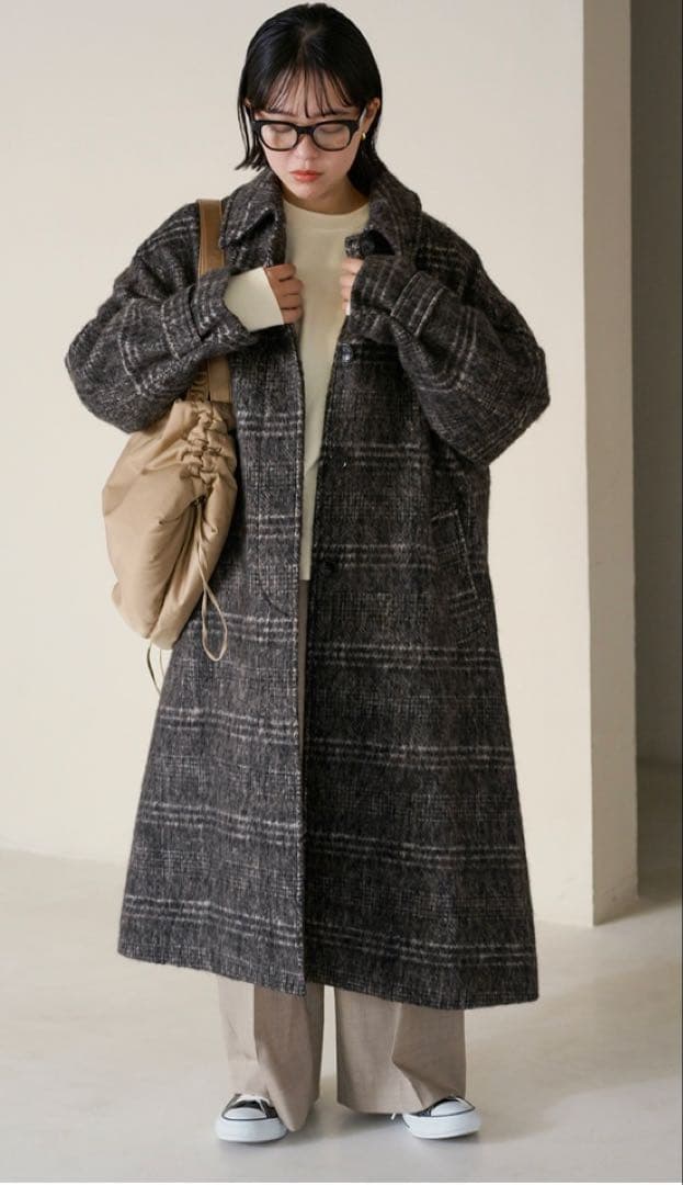 フレームワーク 2023AW シャギーチェックバルカラーコート