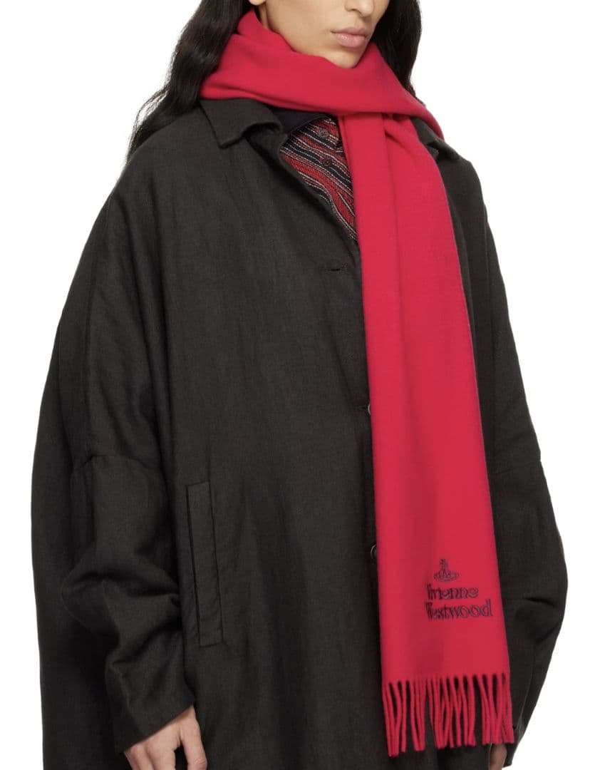 新品 Vivienne Westwood ウールマフラー イタリア製 赤