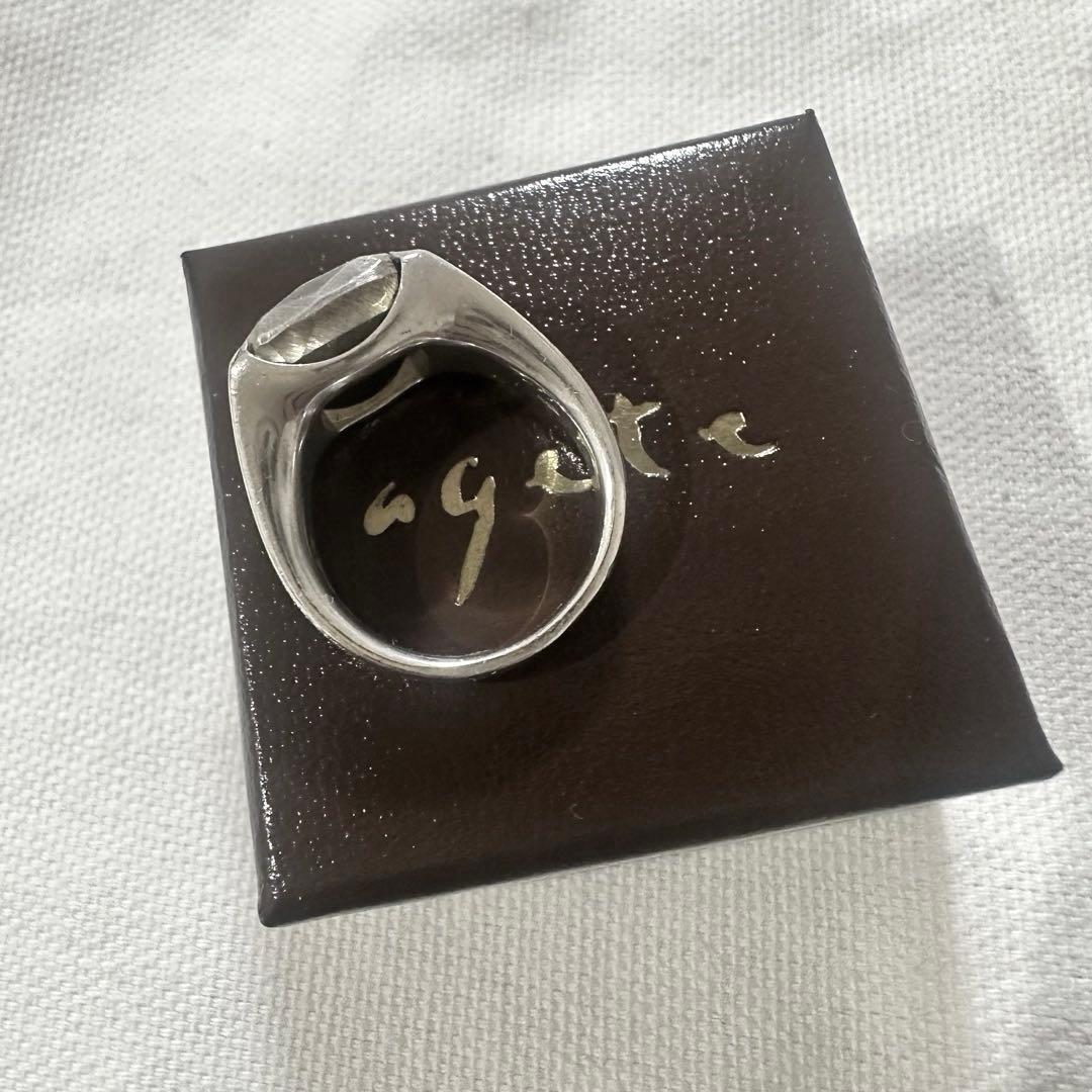 agate シルバー　リング　シグネットリング　silver spoon 11号