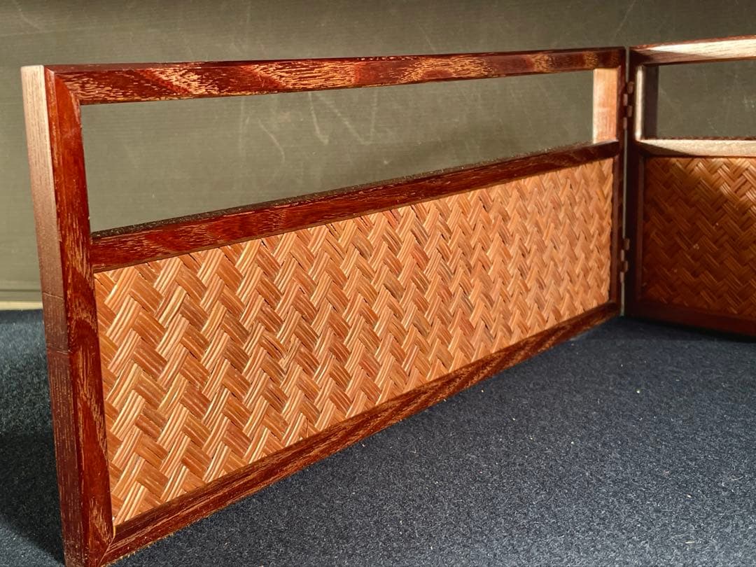 特価❣️【美品】「祖」 網代 楼閣山水 両面使い 立礼 点茶盤 風炉先屏風 （B）