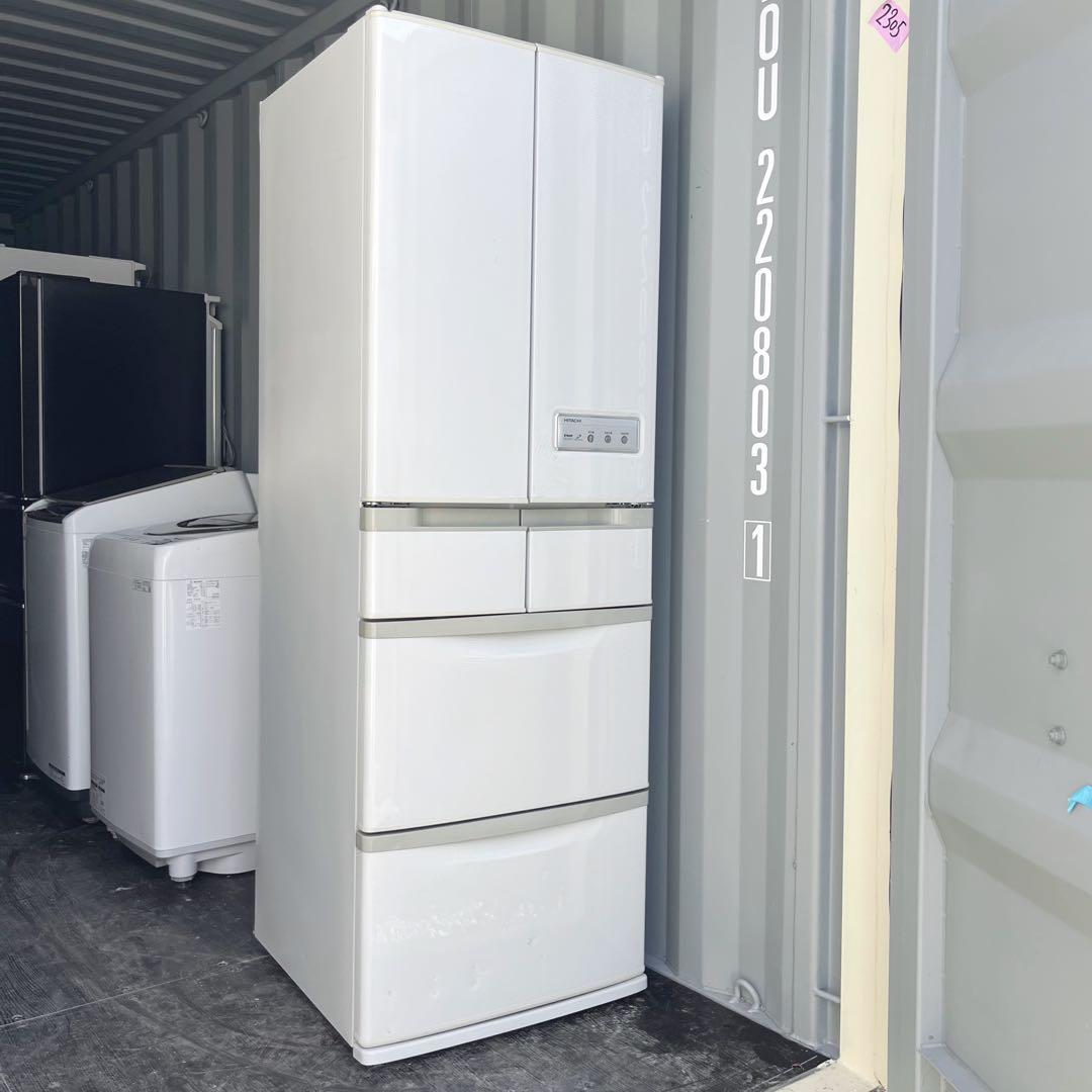 66取付無料！完動品！高性能日立自動製氷付き おしゃれホワイト6ドア冷蔵庫！