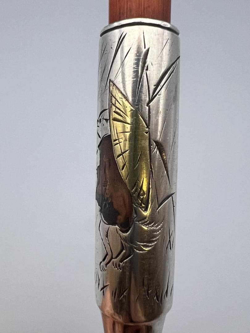 銀製　煙管　キセル　カッパ図　銀細工　アンティーク　重量約40g
