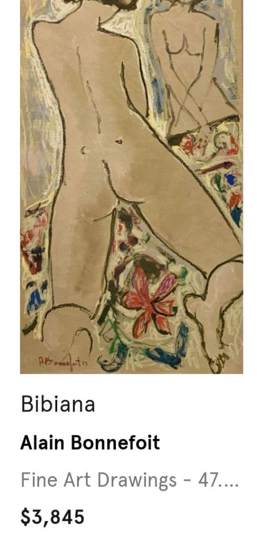 アラン・ボンヌフォア　Alain Bonnefoit　肉筆油絵　一点もの　真筆