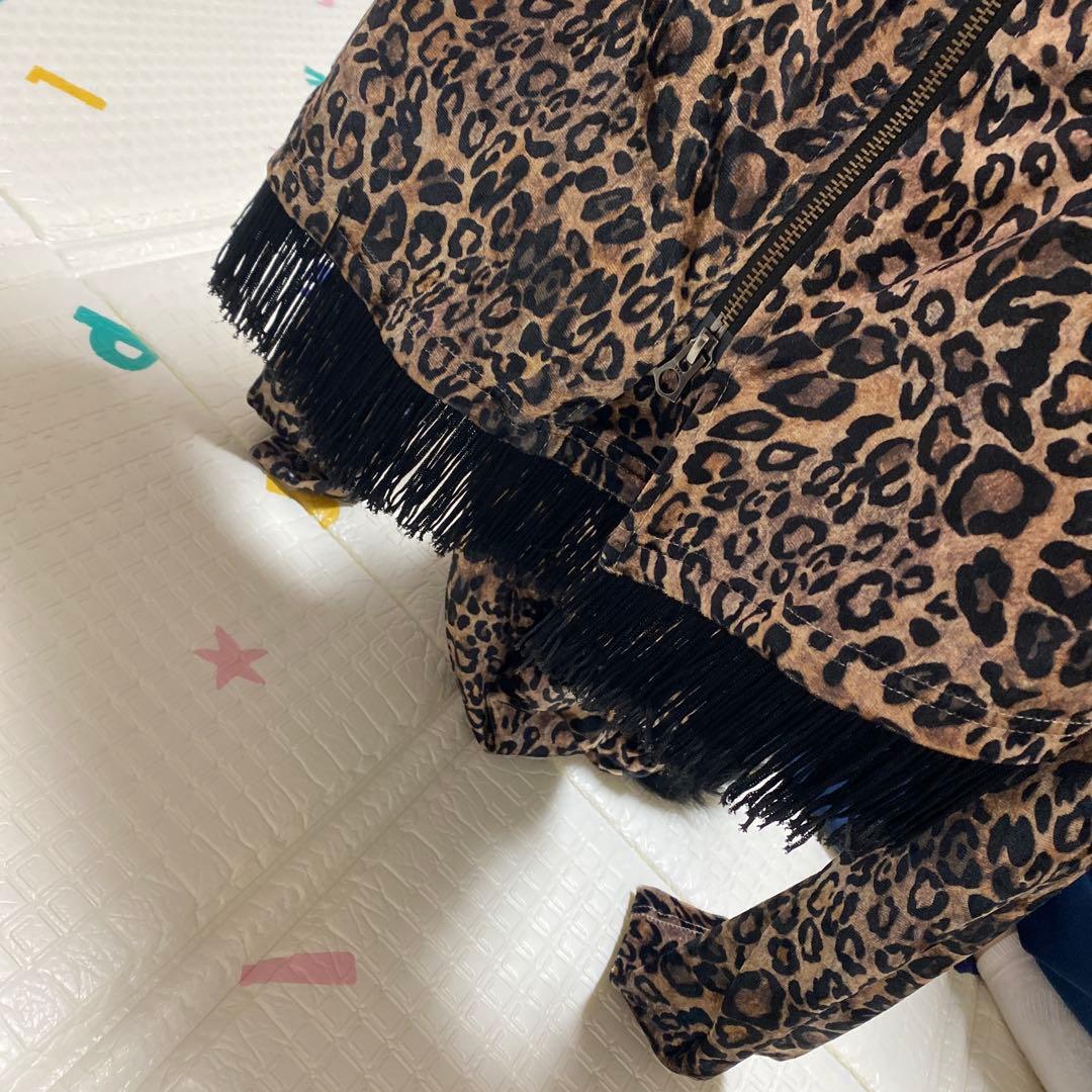 CIVARIZEヒョウ柄ファー付きフードパーカー