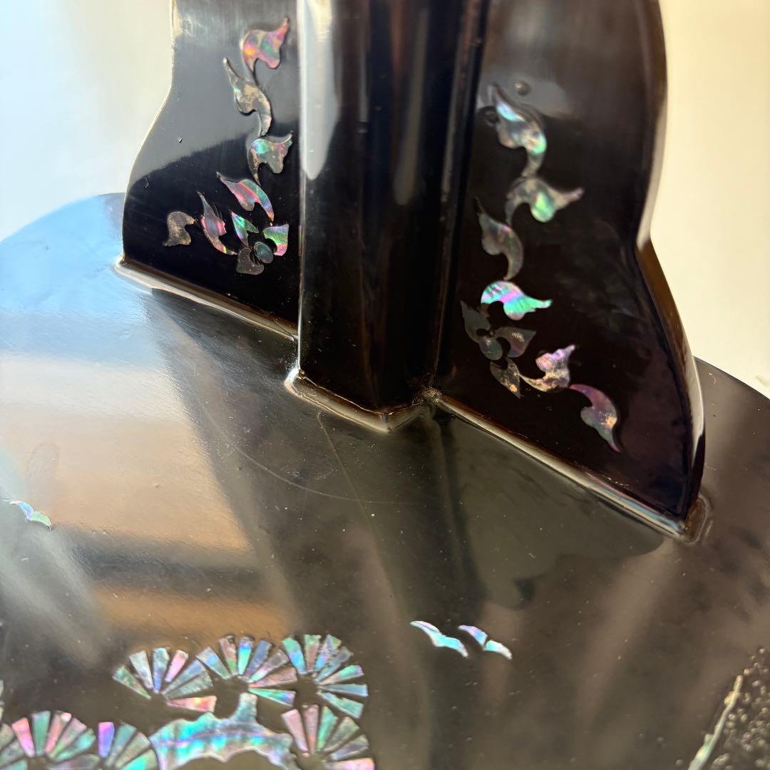 刀掛け台　縦置き　一本掛け　太刀掛け　螺鈿