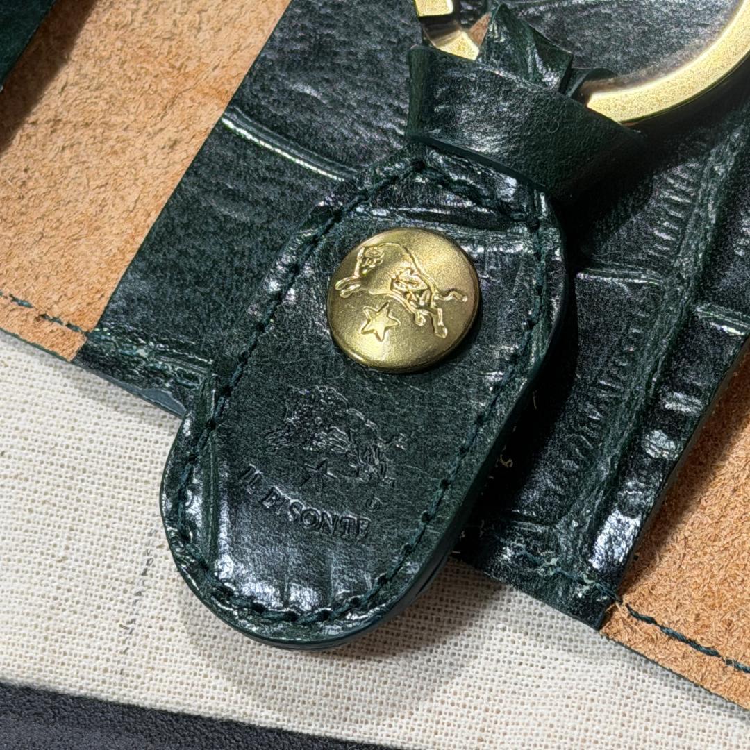 【新品未使用】イルビゾンテ キーケース グリーン クロコ柄