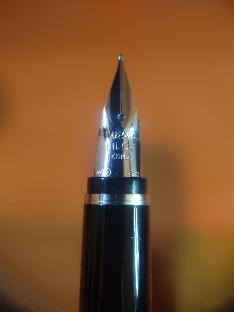 廃盤色 PILOT 万年筆 エラボー 樹脂軸 赤 ペン先14K 字幅SM 中軟字