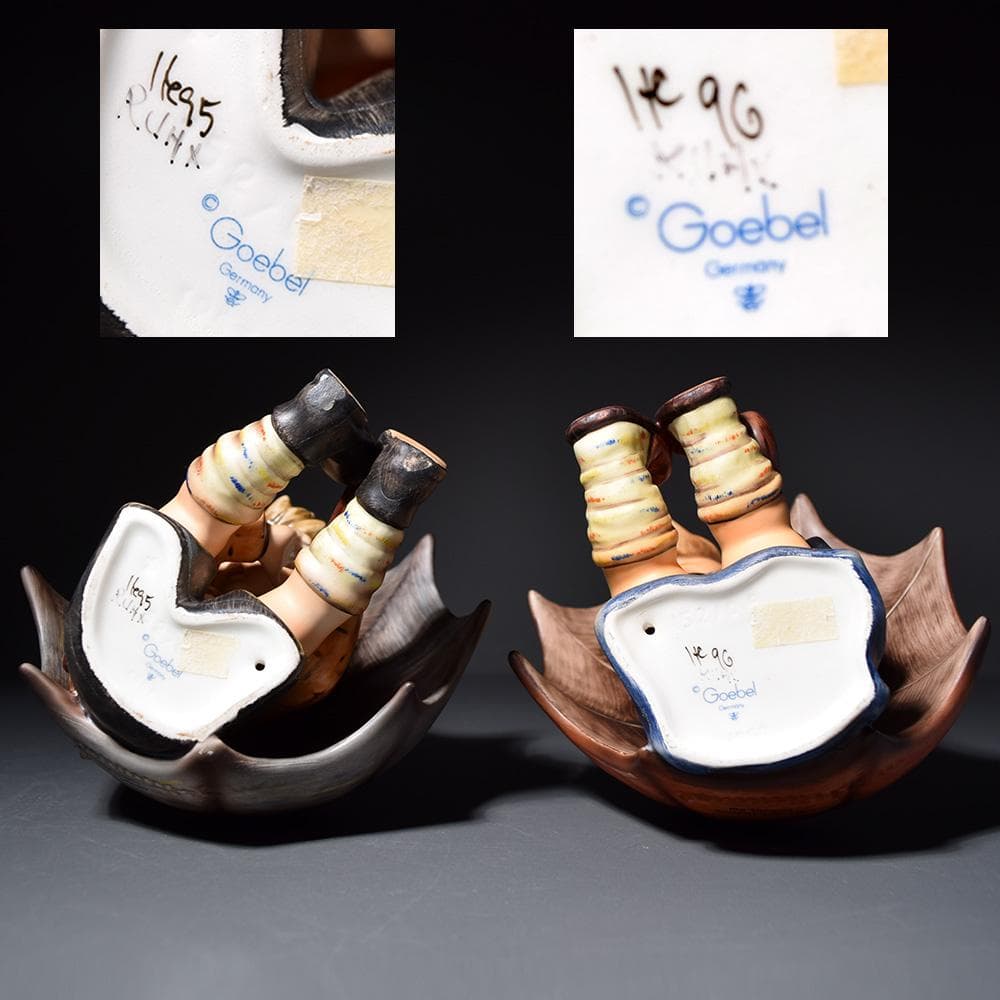 ドイツ Goebel ゲーベル 傘の少年 傘の少女 フンメル人形 フィギュリン