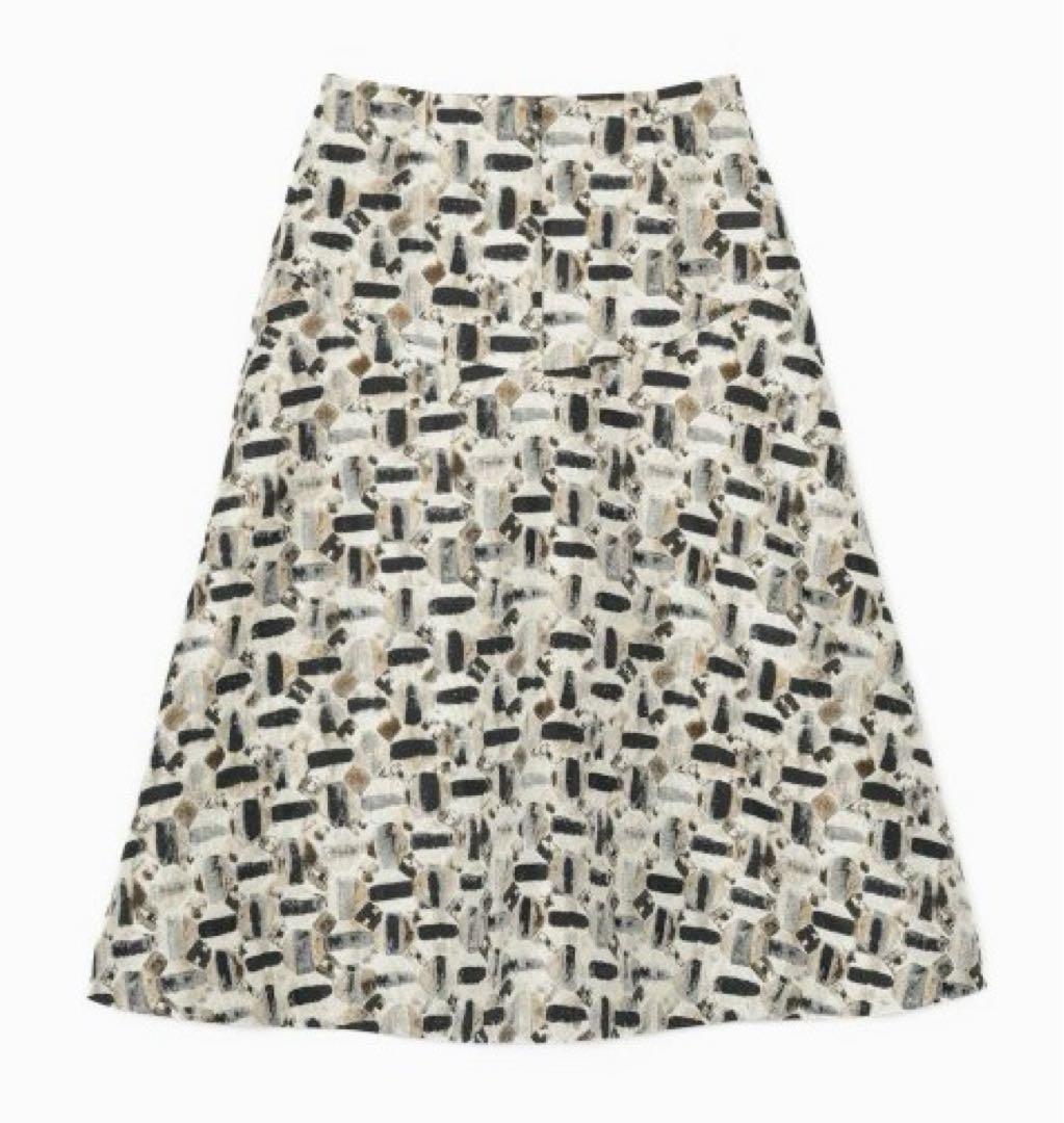 ANAYI オードトワレ ジャガード 後ろ切り替え フレアスカート