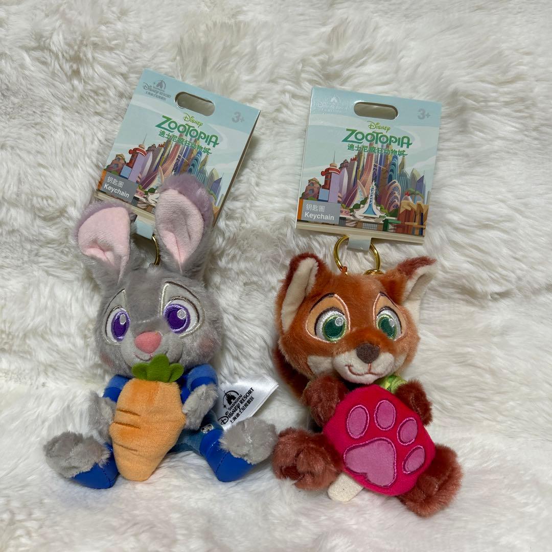 上海ディズニー　ジュディ　ニック　アイス　ぬいぐるみキーチェーン　キーホルダー
