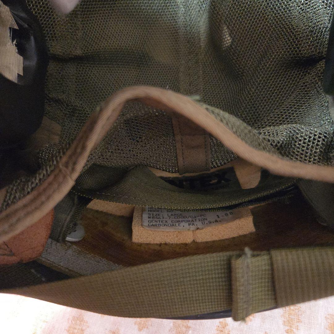 米軍実物　希少　GENTEX 　ヘリパイヘルメット LARGE NO.411OD