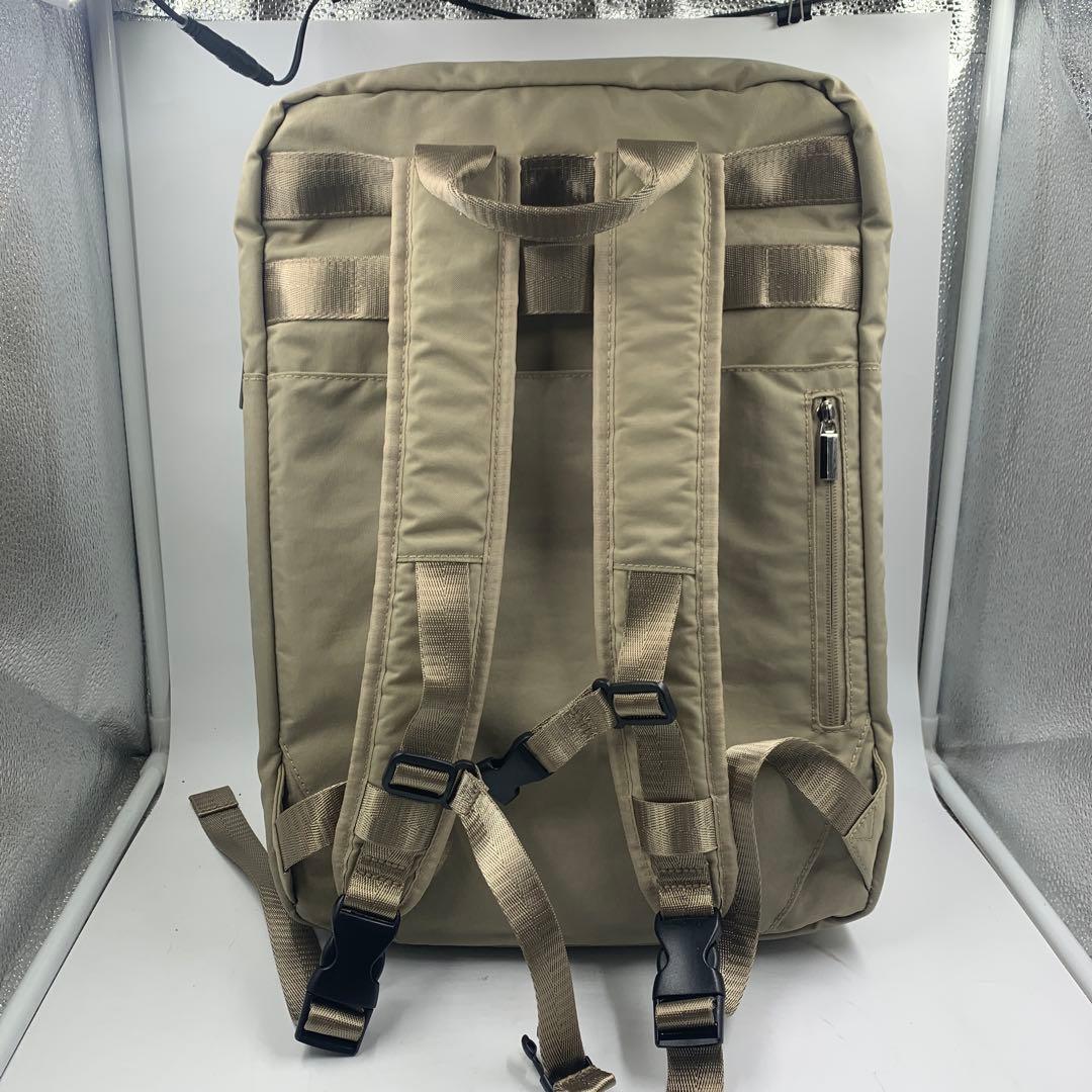 【s.t154】AWW 多機能バックパック　大容量　ベージュ