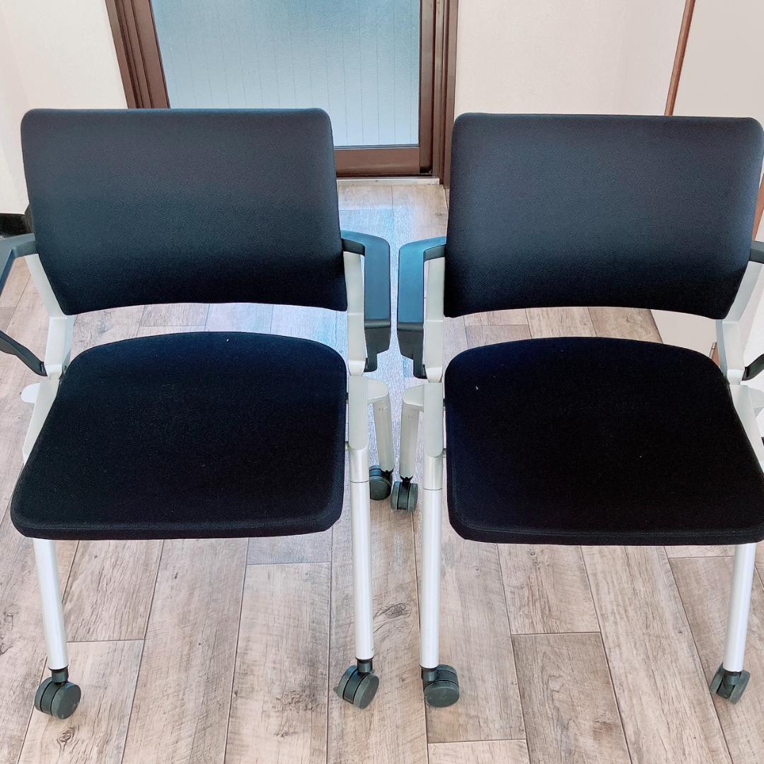 引取限定 オフィス家具 会議テーブルチェアセット 椅子4脚 OKAMURA