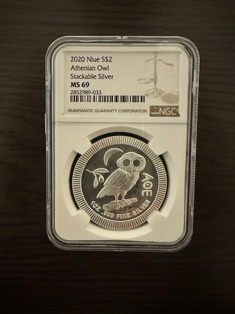 NGC MS69 銀貨【純銀】女神アテナのフクロウ