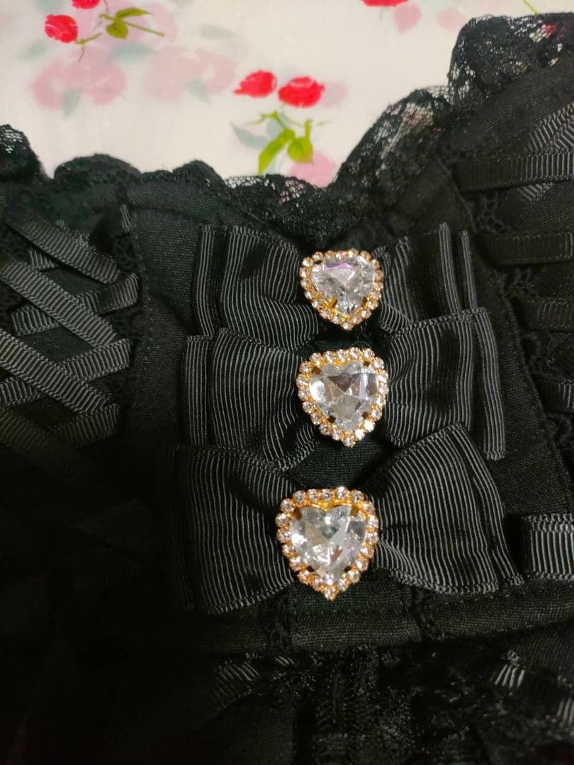 LIZLISA　フロントカシュクールスカート　ブラック　リズリサ