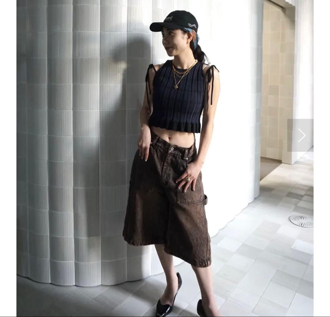 AMERI♡MEDI PURIPURI SHORT KNIT TOP