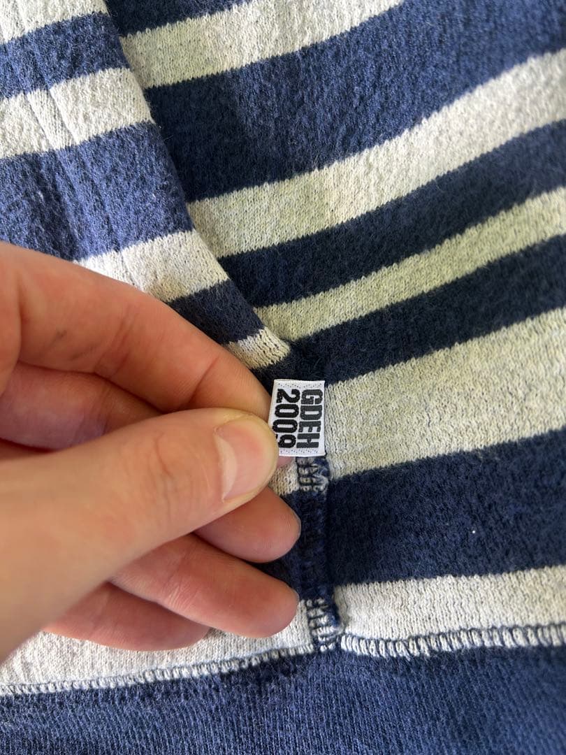 00s GOODENOUGH ジップパーカー　ボーダー　リバーシブル　ネイビー