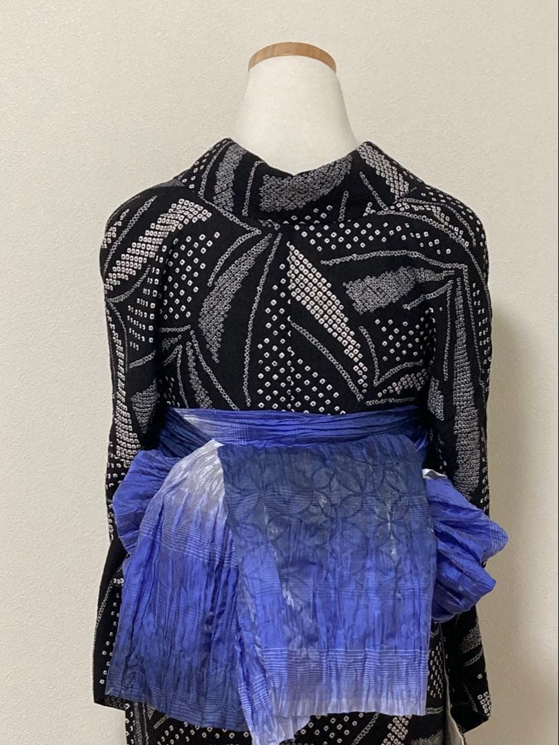 8の日限定セール！　浴衣　有松鳴海絞り　幾何学模様　裄67cm