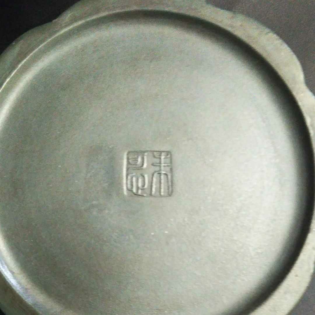 ※中国古美術/緑泥竹林笹竹紋茶壺/(底款:朱可心)【保存箱付】