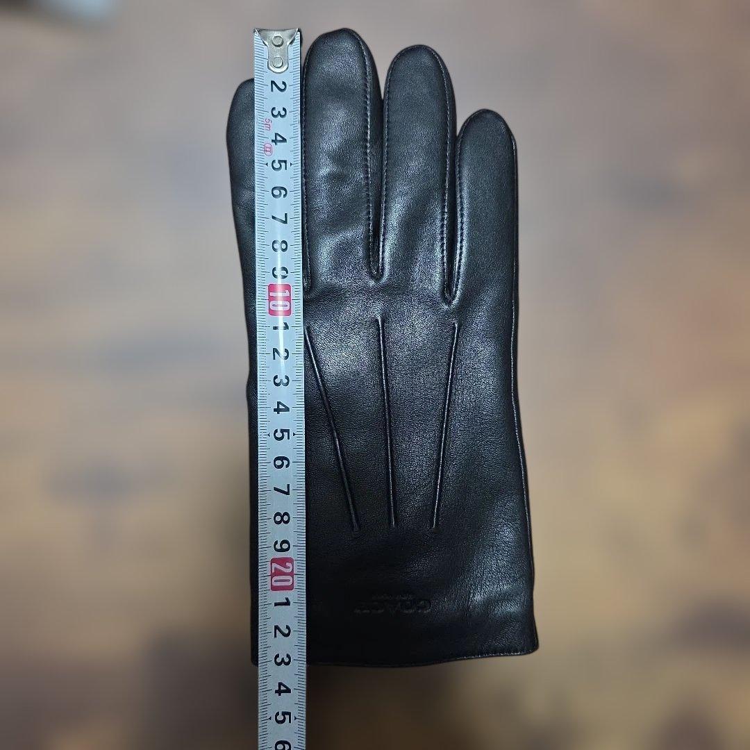 COACH ブラック シープレザー手袋 Mサイズ