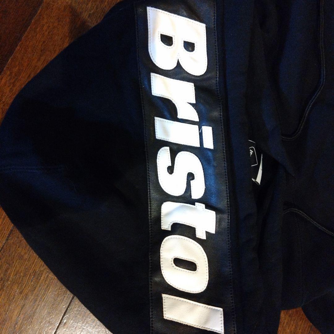 LEATHER APPLIQUE SWEAT HOODIE fcrb　黒　L