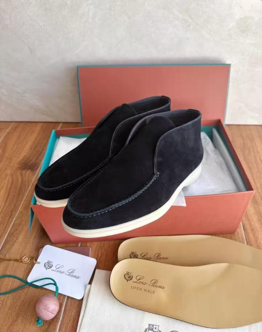 Loro piana ブラックスエードモカシン 41