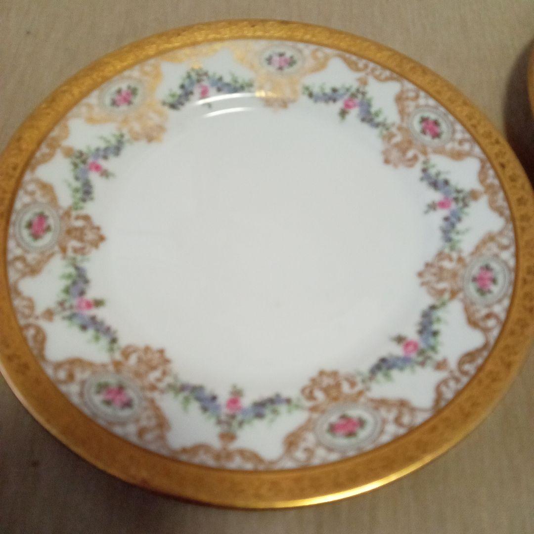 リモージュ フランス 磁器 薔薇 ケーキ皿 食器 小皿