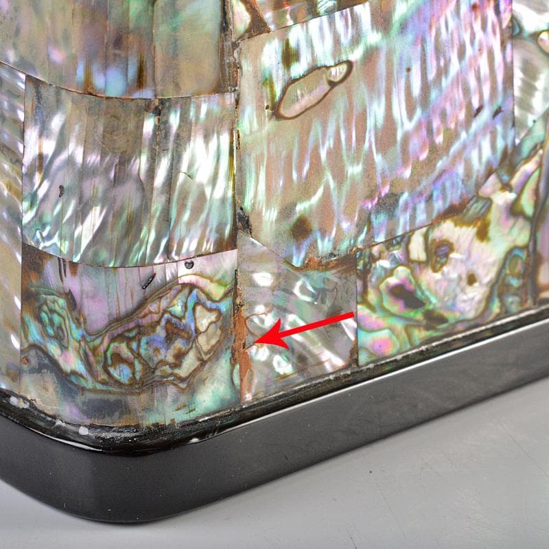 朝鮮美術　漆塗　螺鈿細工　文箱　M　R7345B