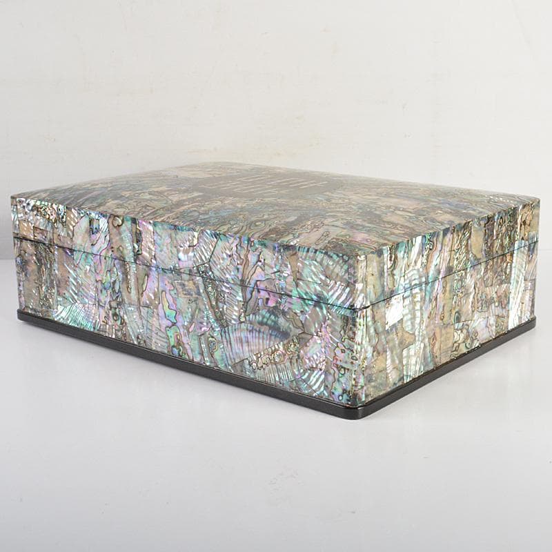 朝鮮美術　漆塗　螺鈿細工　文箱　M　R7345B