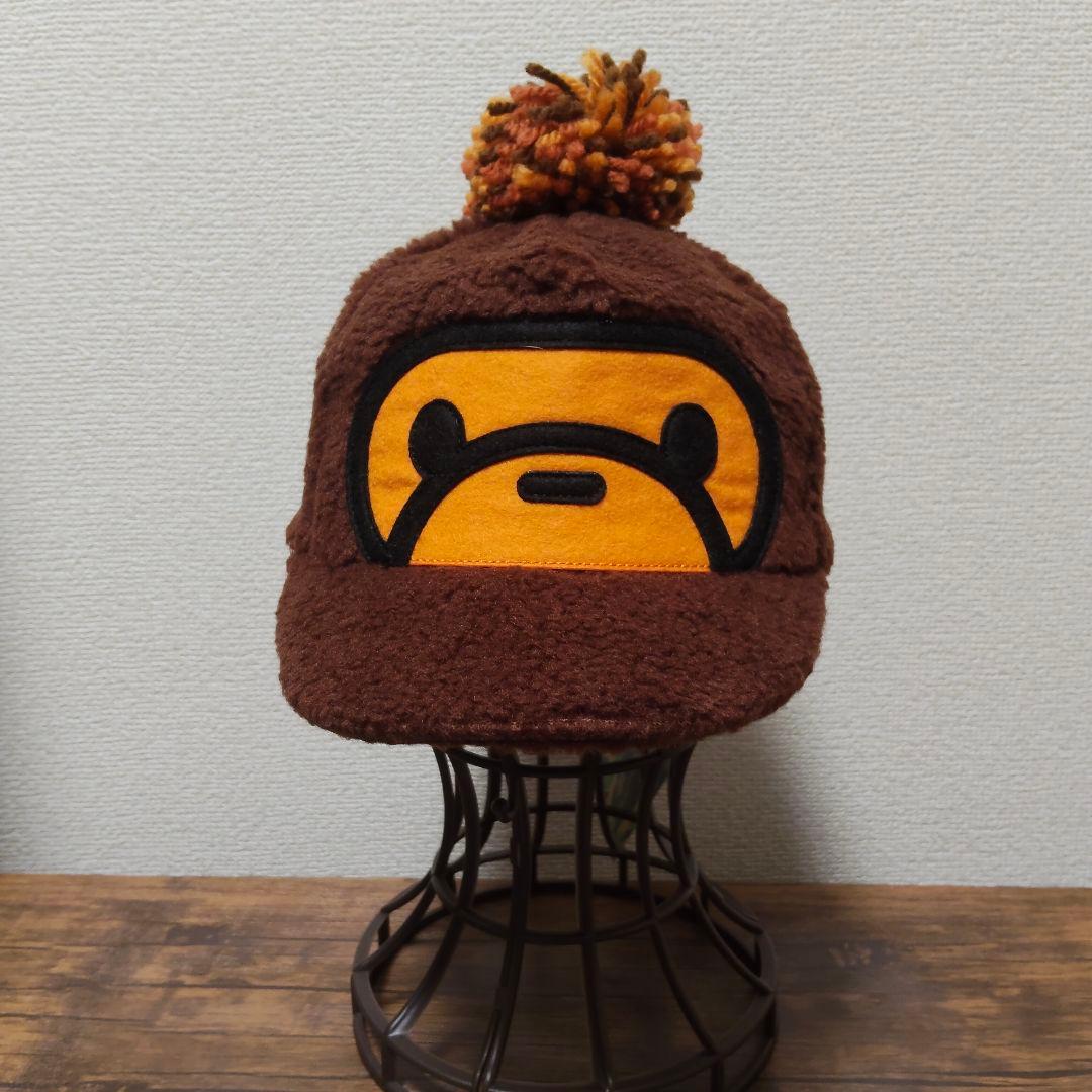 APE BAPE MILO FACE ボア フリース キャップ ポンポン付 新品