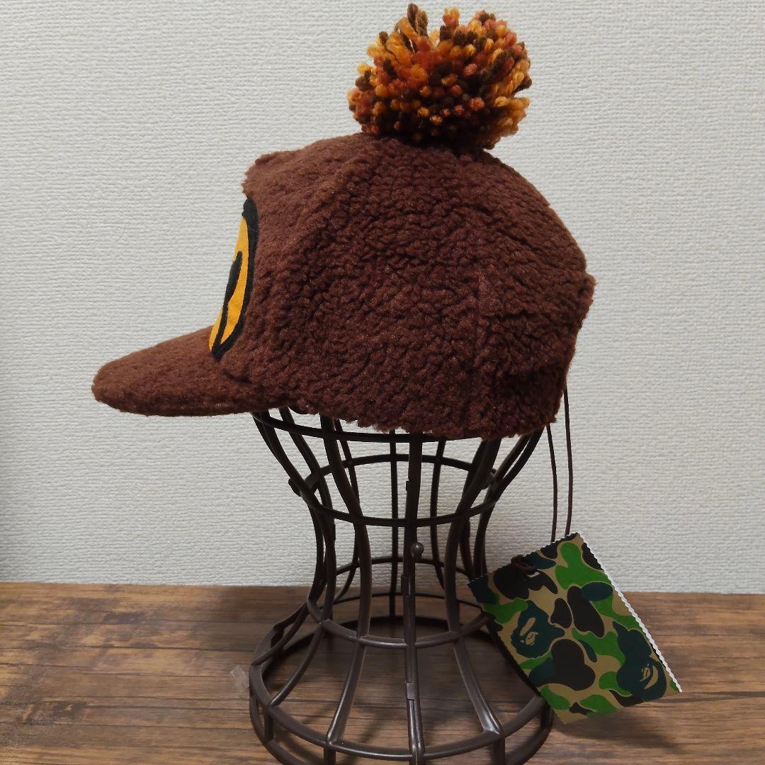 APE BAPE MILO FACE ボア フリース キャップ ポンポン付 新品