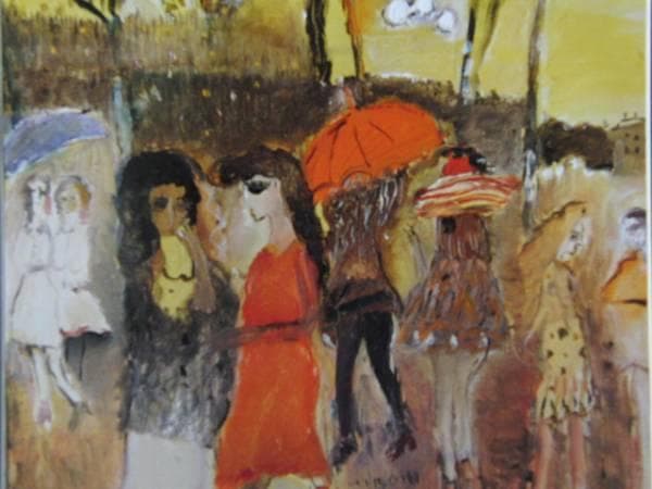 織田 広喜、森の風景、高級希少画集画、版上サイン入 新品額付