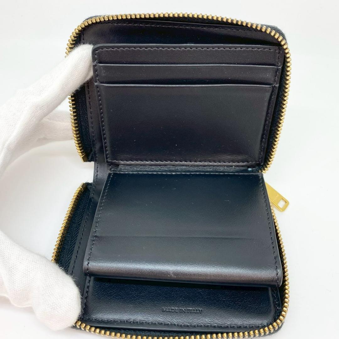 た*か様 【CELINE】 コンパクト ジップ ウォレット ケース ブラッ