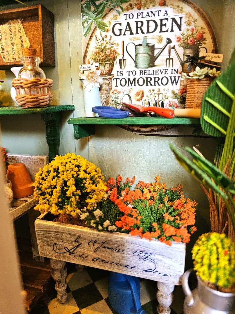 ミニチュア★ドールハウス ★ナチュラルな花屋さん★Hです