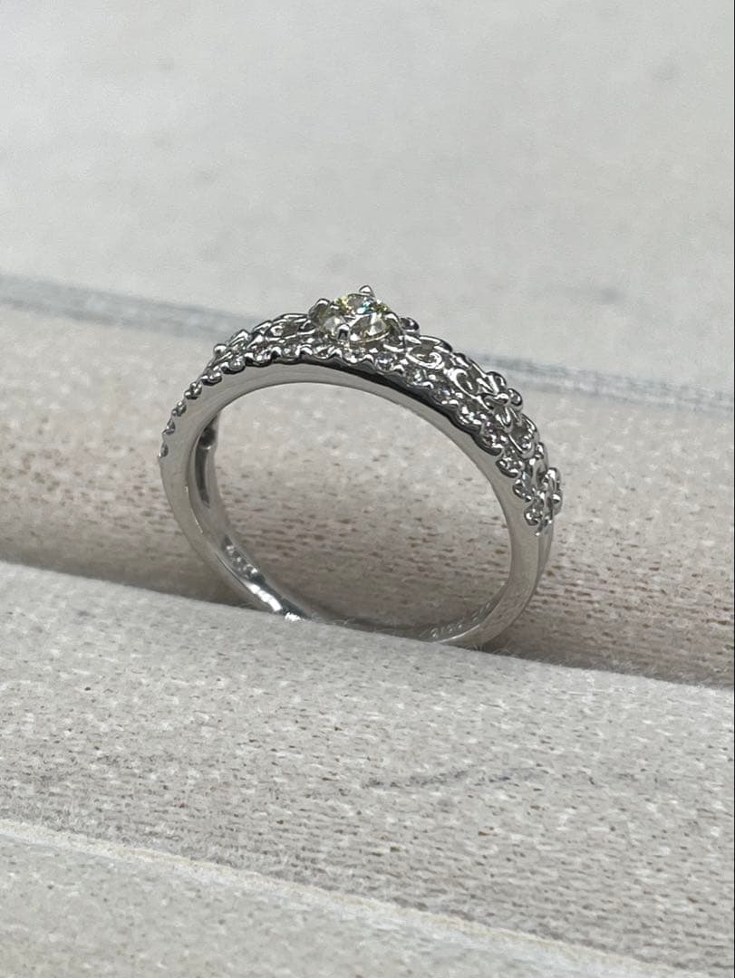 千話JL190★高級 ダイヤモンド0.325ct pt950 リング 鑑定書付