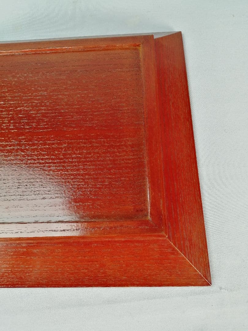 【茶道具】象彦造　笹蒔絵桐春慶塗四方盆　干菓子器　菓子盆167