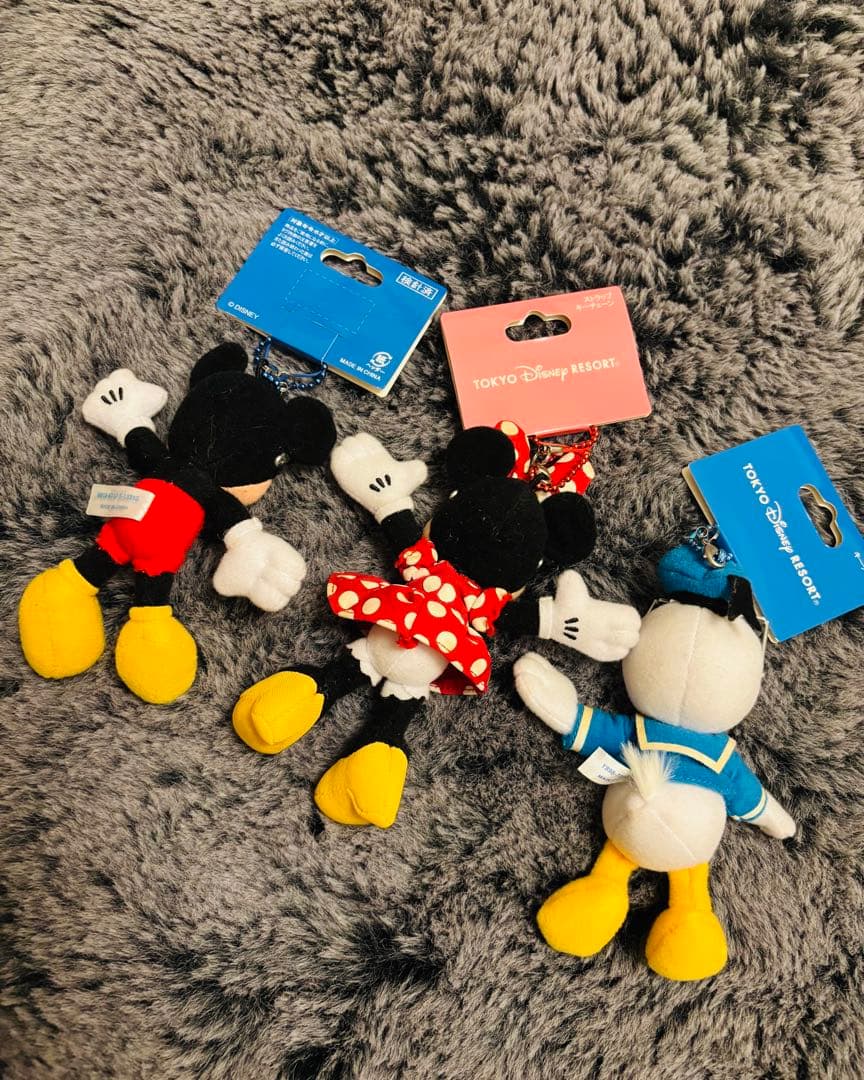 ディズニー　ぬいぐるみバッジ　キーホルダーセット