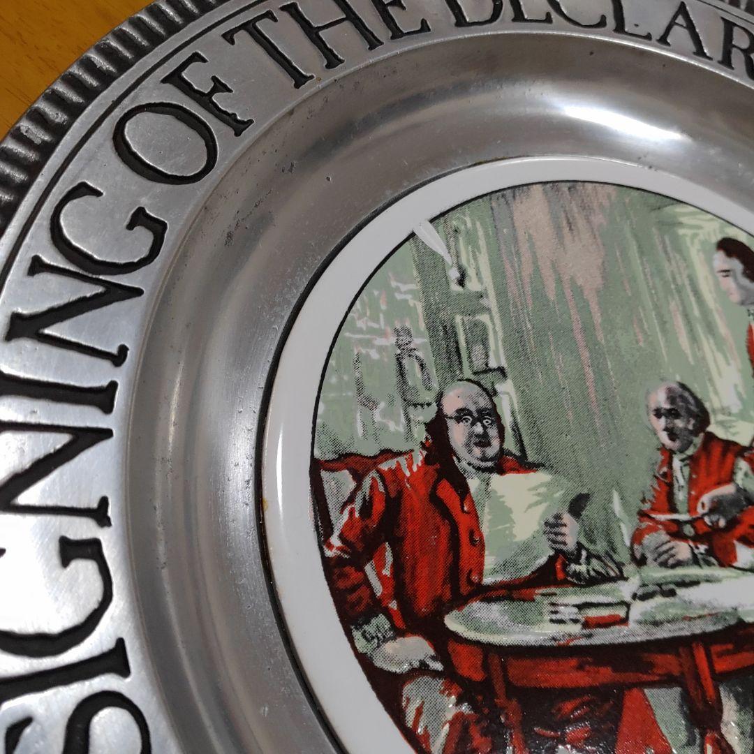 USA「独立宣言の起草」　ヴィンテージ コレクターズ ピューター プレート