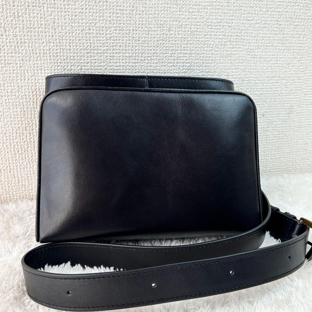 マザーハウス アンティーク ソラ ブラック 本革 ショルダーバッグ 2way