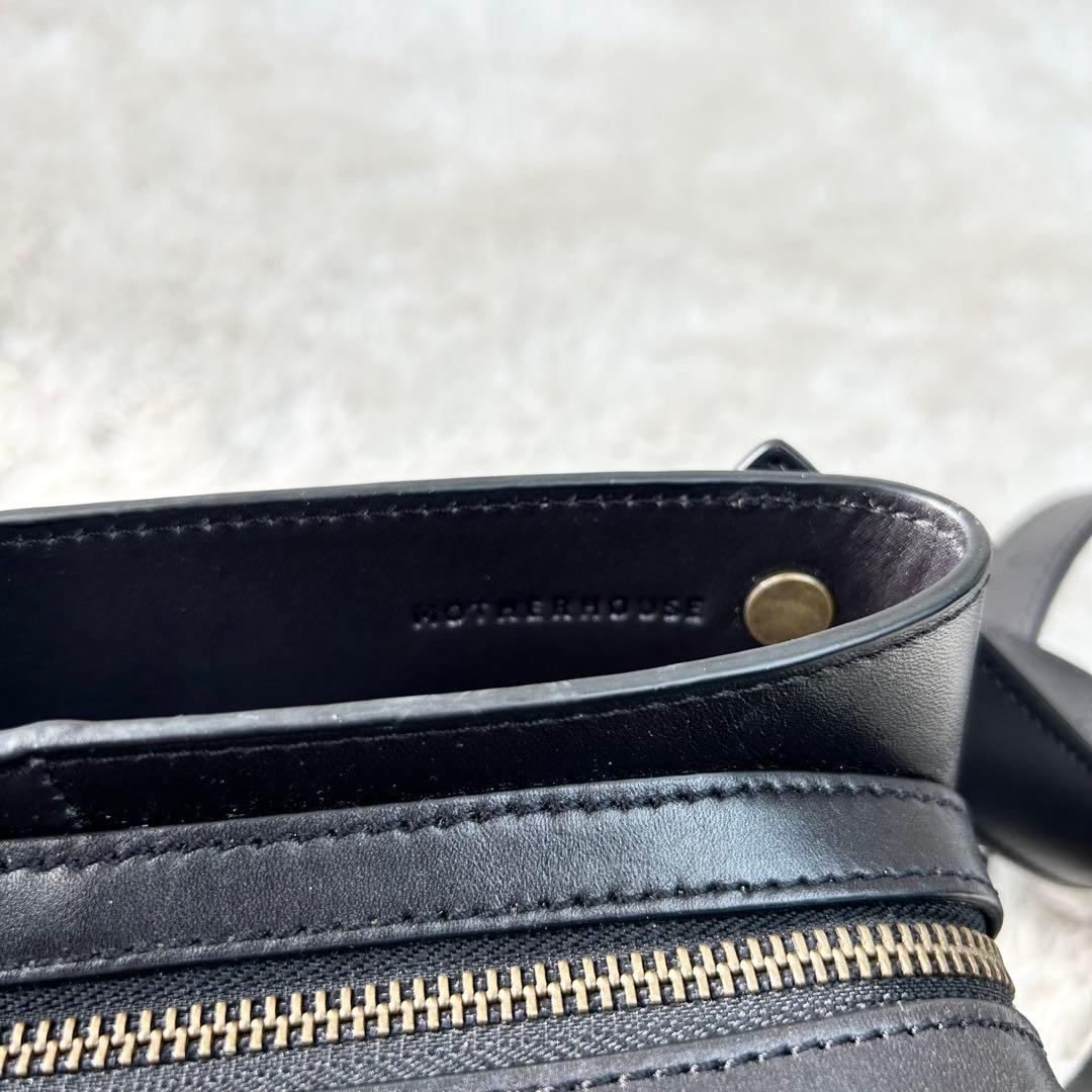 マザーハウス アンティーク ソラ ブラック 本革 ショルダーバッグ 2way