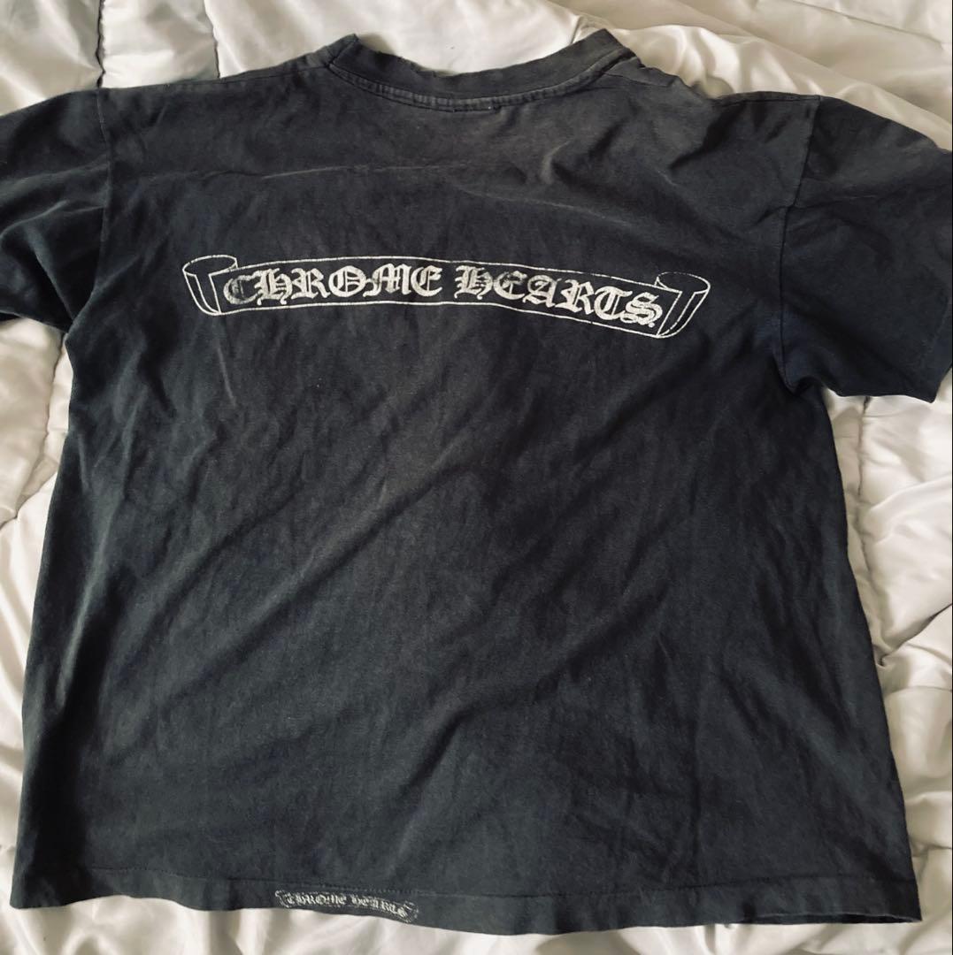 クロムハーツ ブラックTシャツバックスクロールロゴ