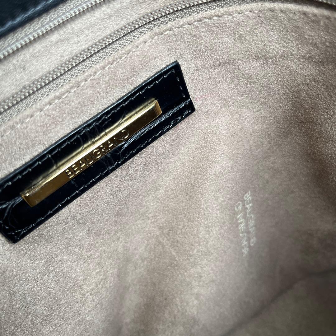 ボーグラン JRA 376 クロコダイル 黒 レディース トートバッグ