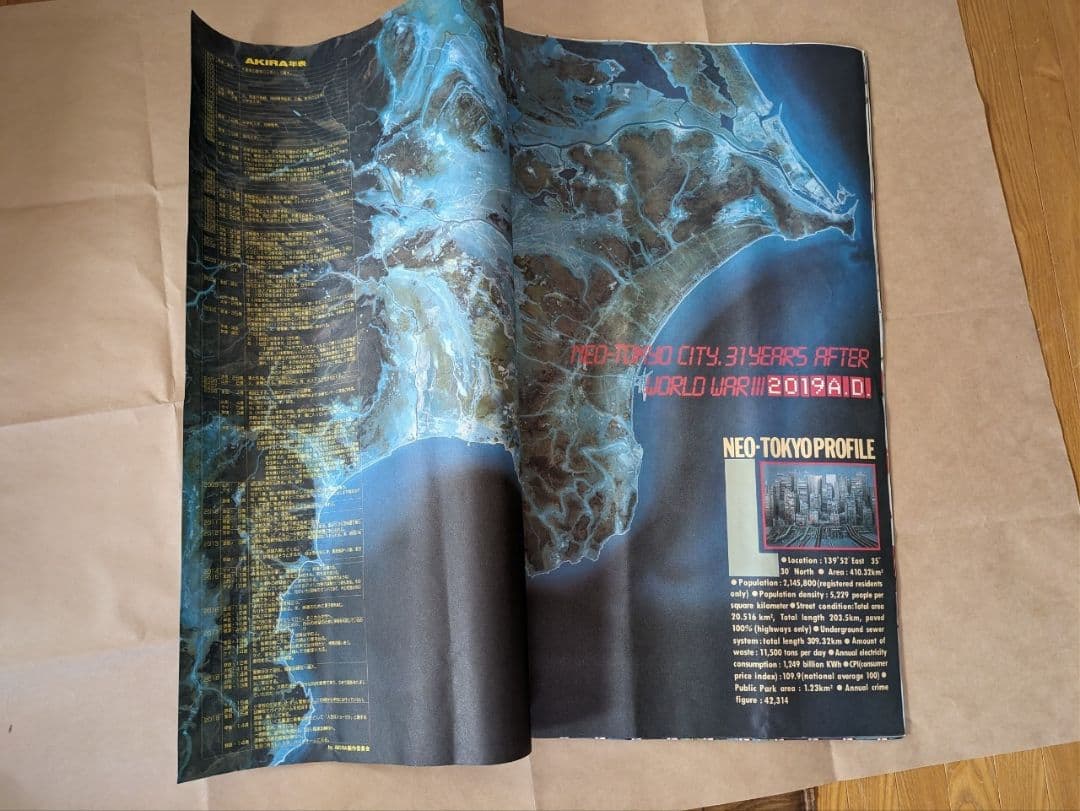 大友克洋アキラ新聞サイズ730ミリ×1020ミリ広げたサイズ