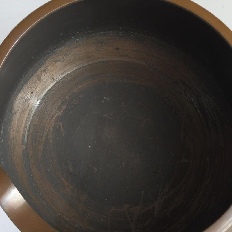 茶道具　鋳師　源斉造　鋳銅　面取風炉　共箱　V　9451A