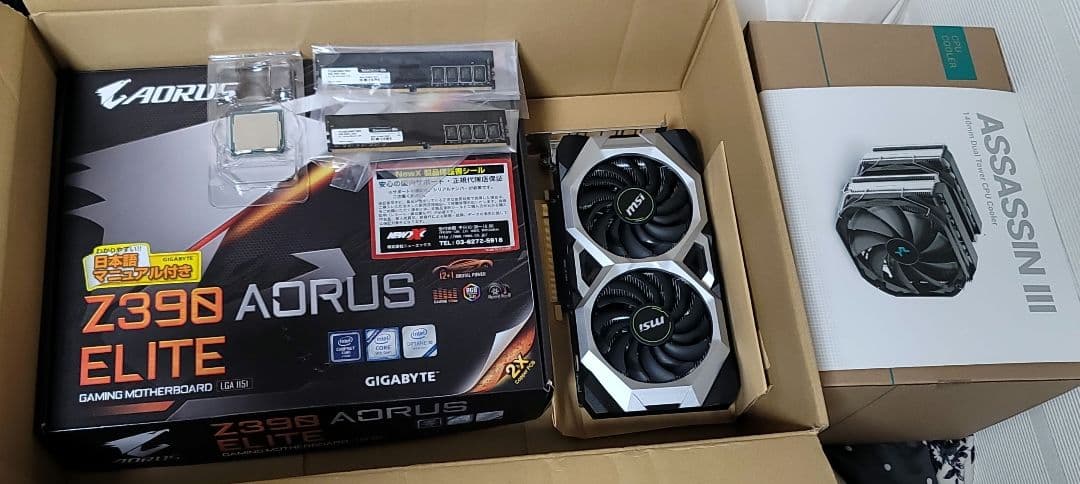 CPU、マザーボード、メモリー、グラボ、CPUクーラー 5点セット