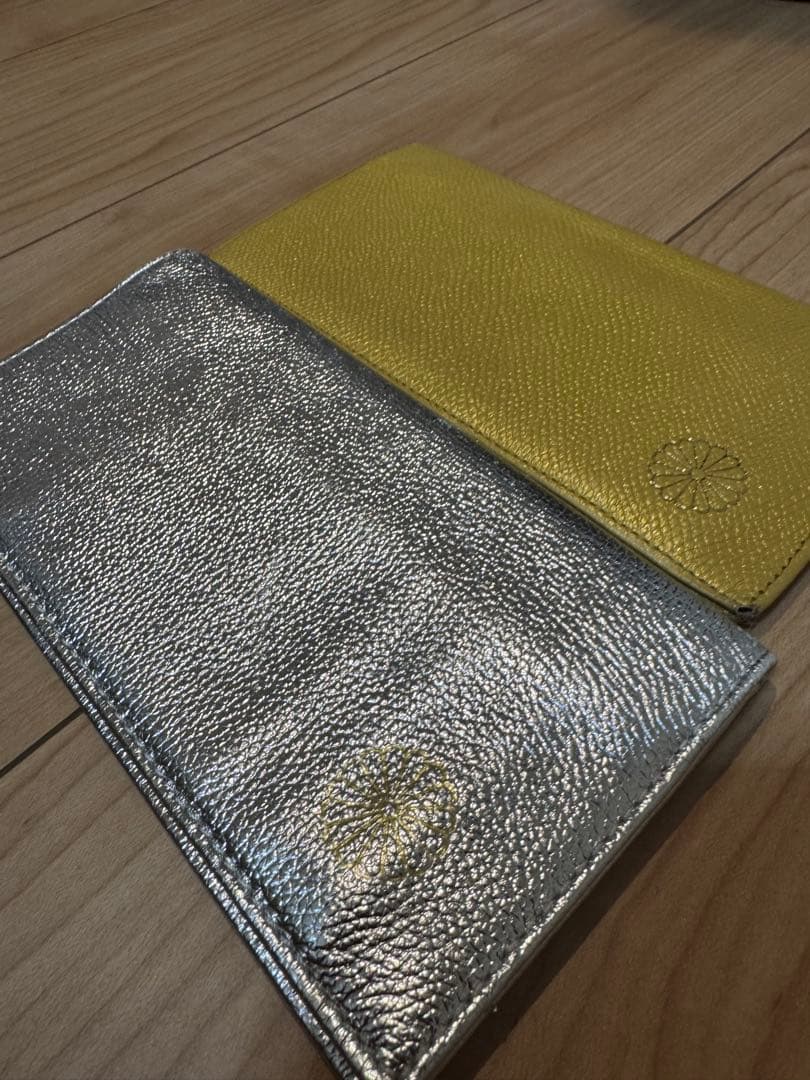 皇居　シルバー　限定 長財布 イエロー 金　黄色 　牛革　財布　風水　金運アップ