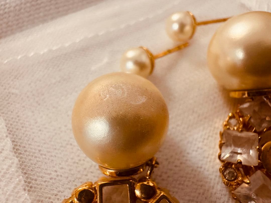 Dior Tribales ピアス メタル・レジンパール・クリスタル