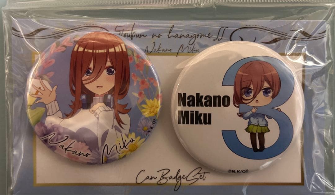 五等分の花嫁　中野三玖　缶バッジセット