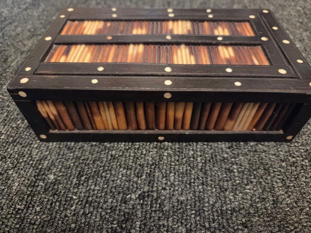 ★レア★ヤマアラシの針 手作り アンティーク アングロインディアン ケース 黒檀