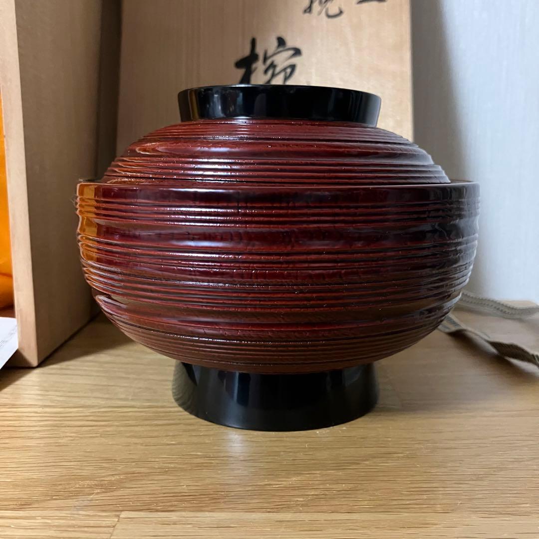 輪島塗 大雅堂謹製 乱れ挽 大椀5客 雑煮椀/丼椀/麺椀/煮物椀 漆器